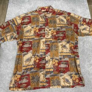 Vintage Tori Richard Shirt Mens XL Multicolor Hawaiian Cotton Made USA 90s
